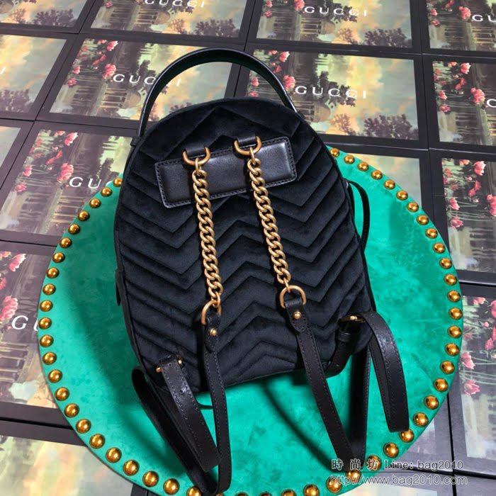 GUCCI古馳女包 新款 專櫃品質 524568 進口牛皮 原廠五金 黑絨 雙肩包  ydgq3159